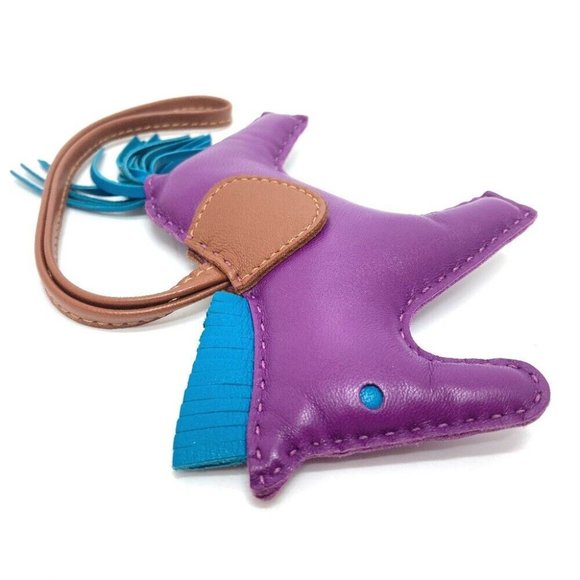 HERMES Rodeo GM Bag accessories strap Bag charm Leather purple - Picture 8 of 12